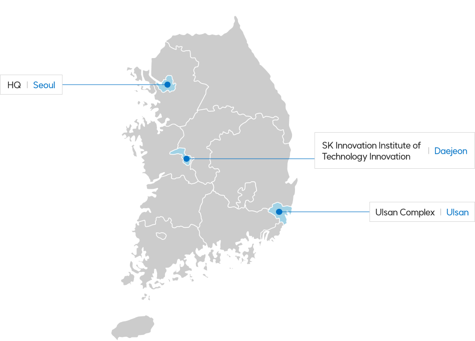 본사 서울, 대전 SK이노베이션 기술혁신연구원, 울산 울산 Complex