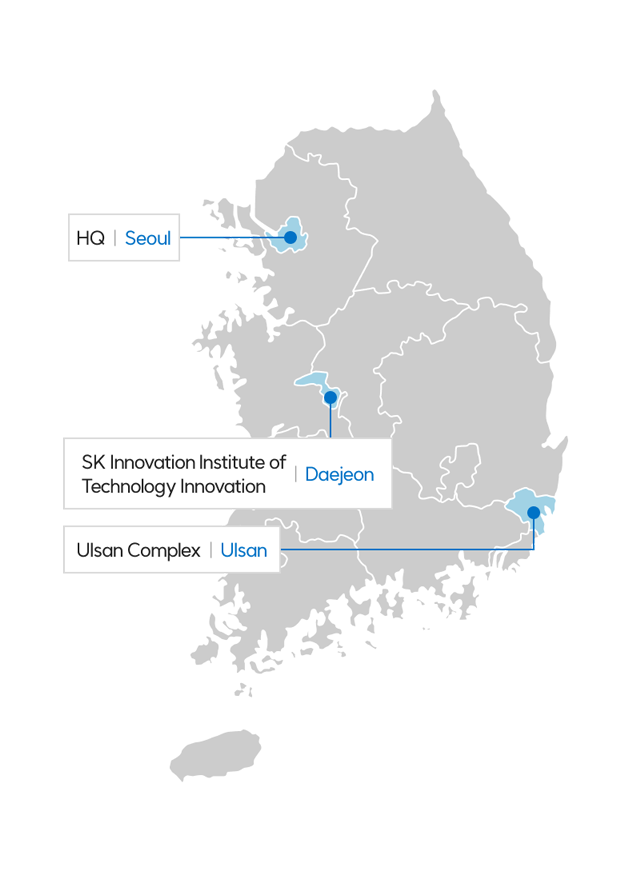 본사 서울, 대전 SK이노베이션 기술혁신연구원, 울산 울산 Complex